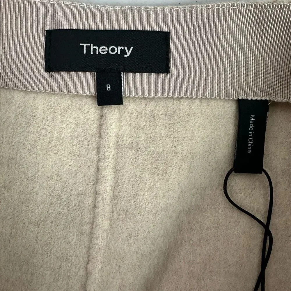 Theory Women’s size 8 Mini Pencil Skirt in Wool-Cashmere L101303R Beige Multi